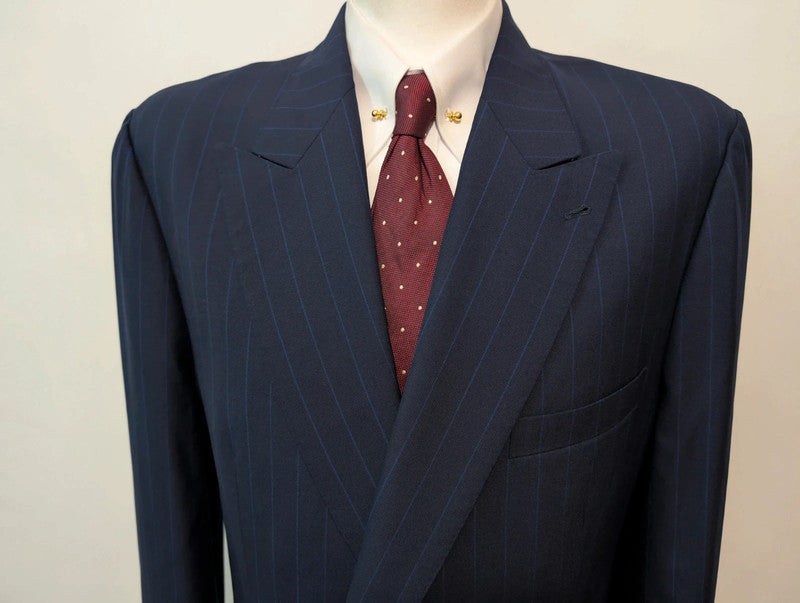 Incroyable costume croisé chalkstripe en laine froide