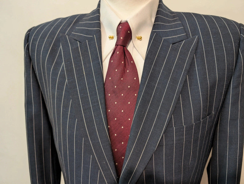 Exceptional pinstripe suit in cold wool