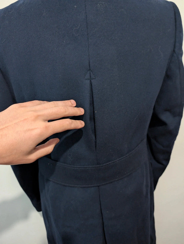 Redoubtable navy blue wool double-breasted coat