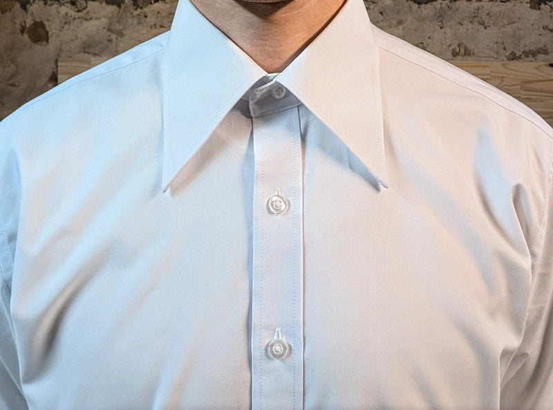 Cotton shirt with 10cm American collar