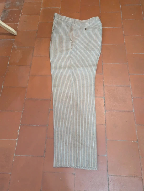 Chouet costume beige marron en lin