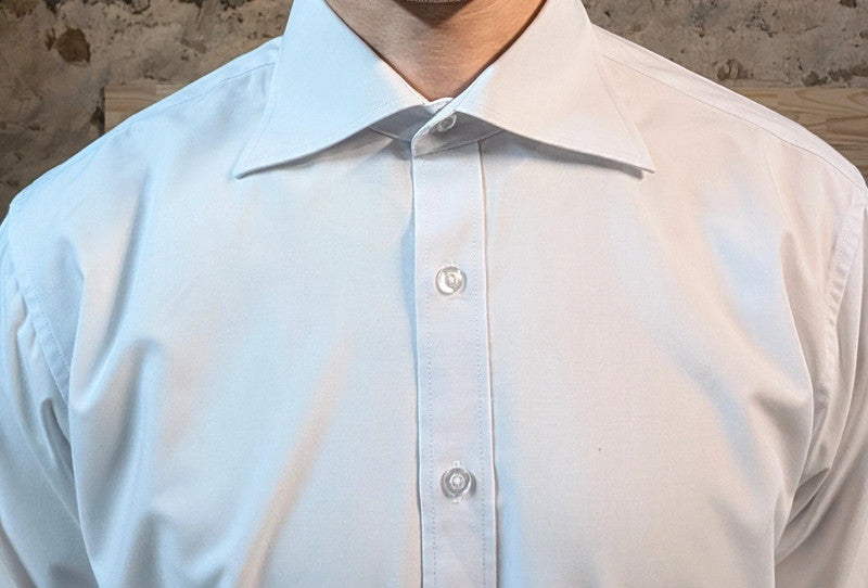 Cotton shirt with 10cm Italian collar