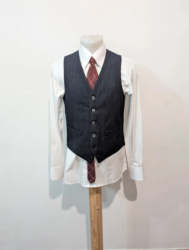 Mysterieux costume 3 piece pinstripe en flanelle