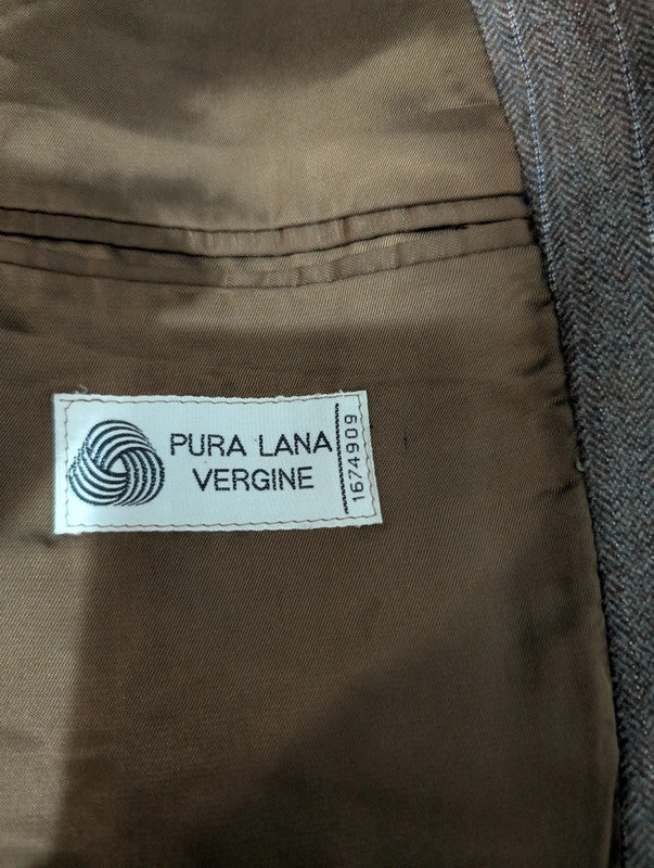 Gentil costume 3 pièces marron en flanelle