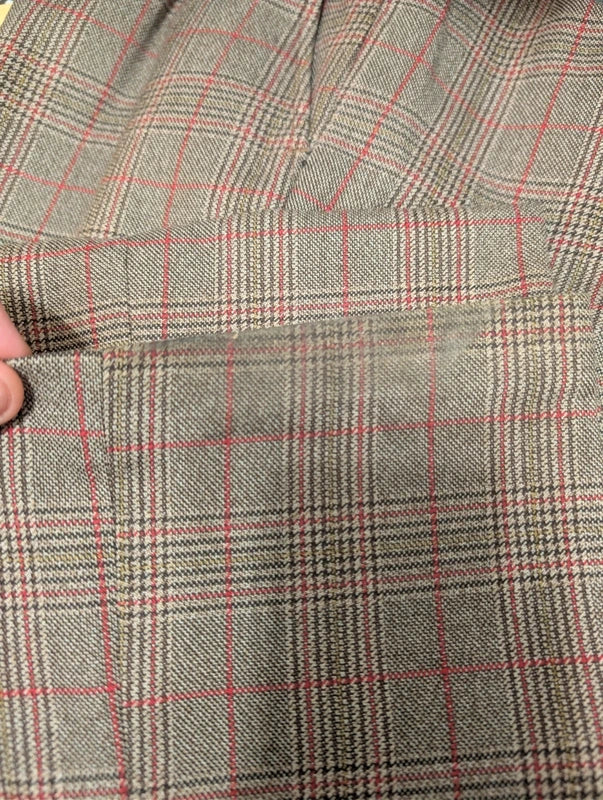 Fabuleux costume gris marron à carreaux en laine