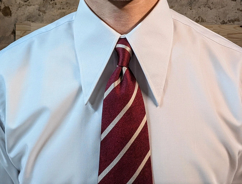 Cotton shirt with point collar with hidden buttons 10cm