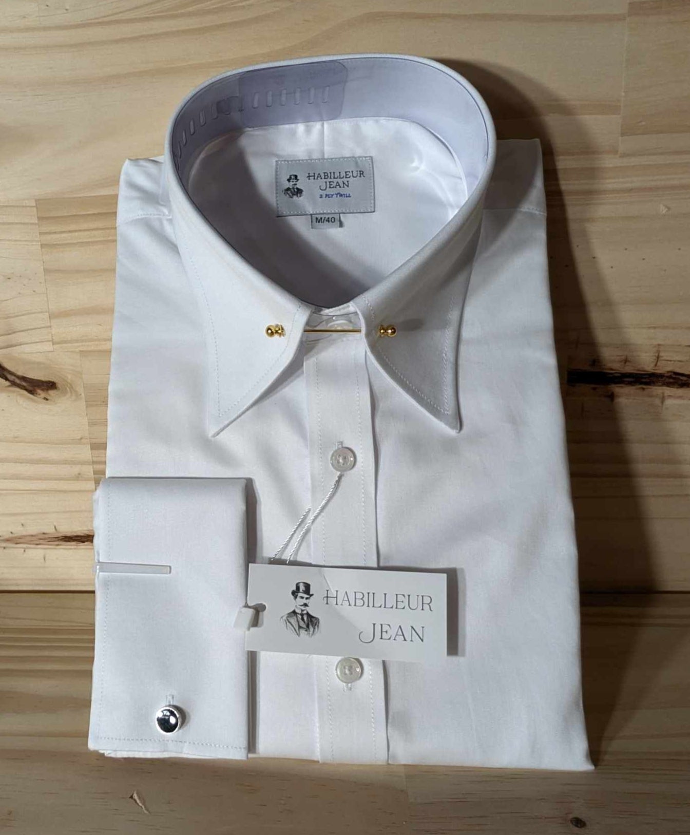 Double-twisted French collar shirt