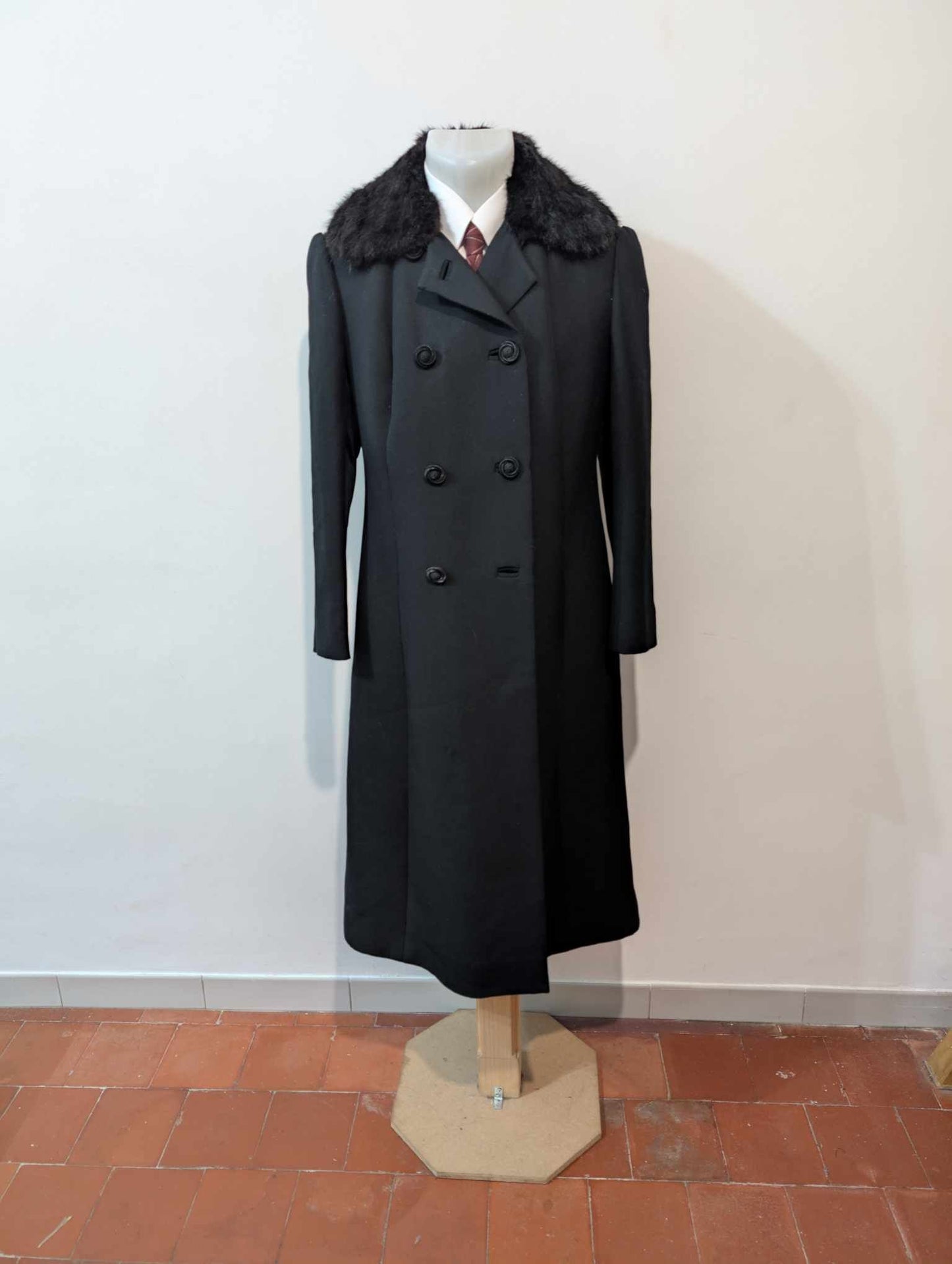 Mignon manteau croisé noir femme