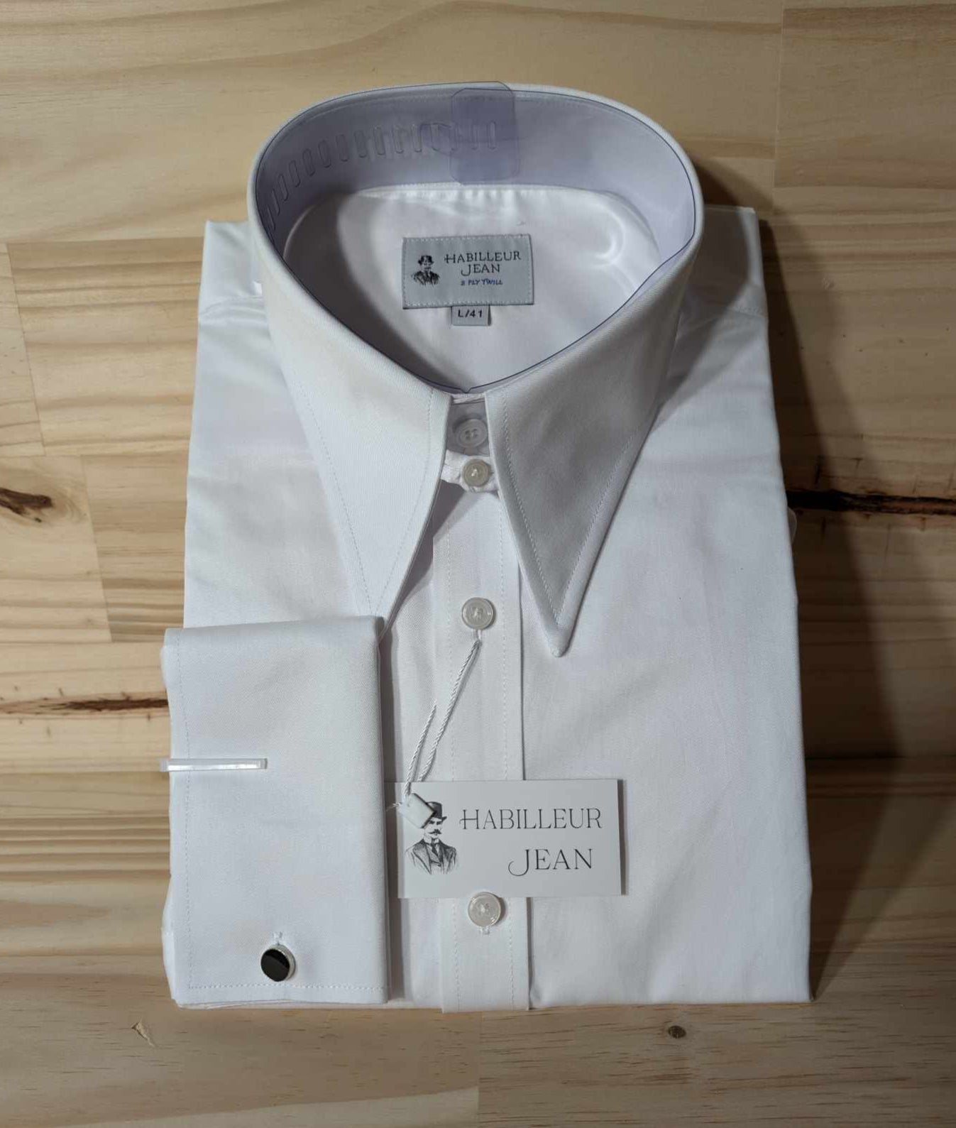 Double-twisted French collar shirt