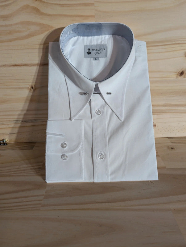 Cotton shirt with 10cm pin-point collar