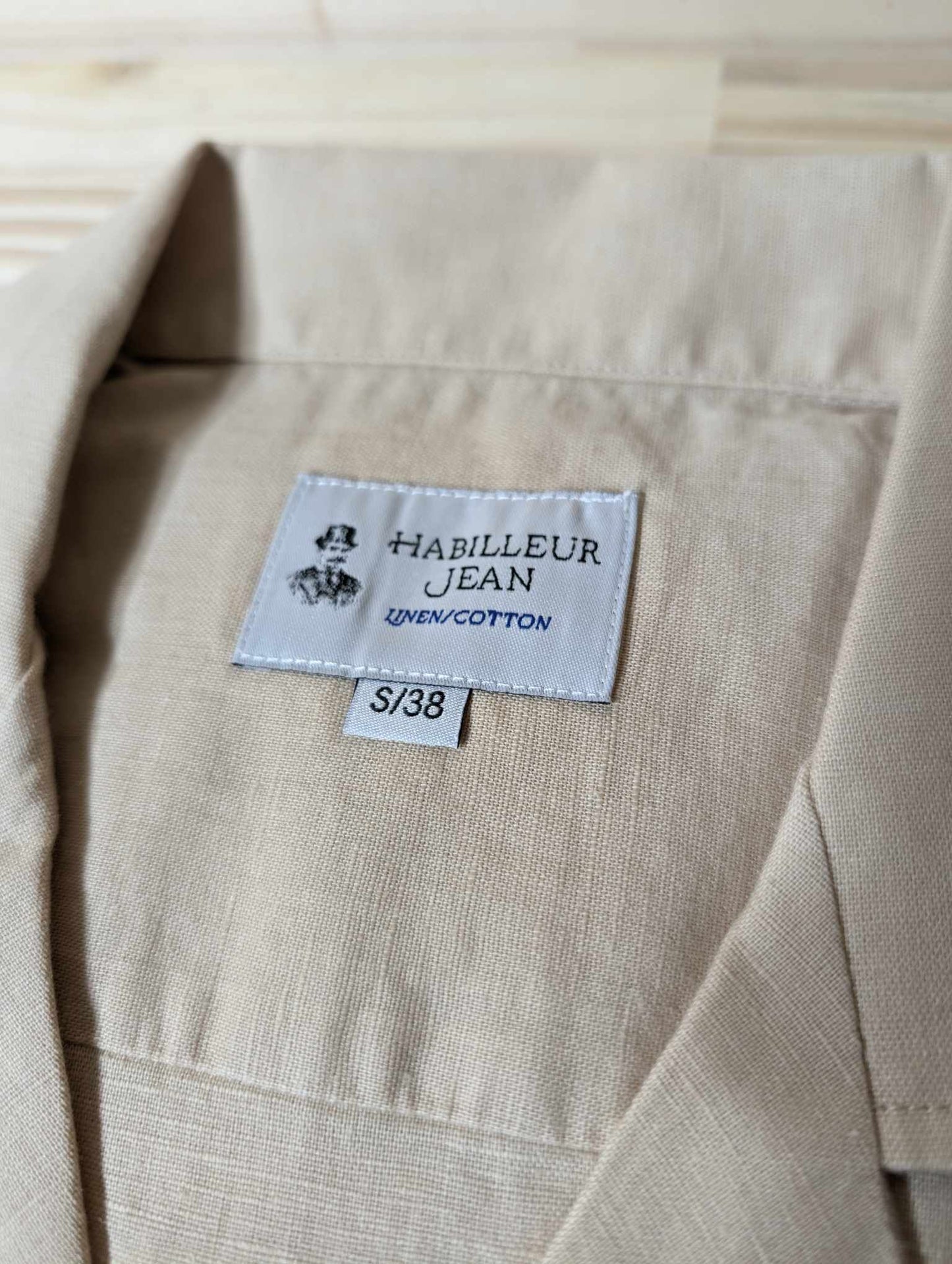 French Collar Shirt in Linen and Cotton