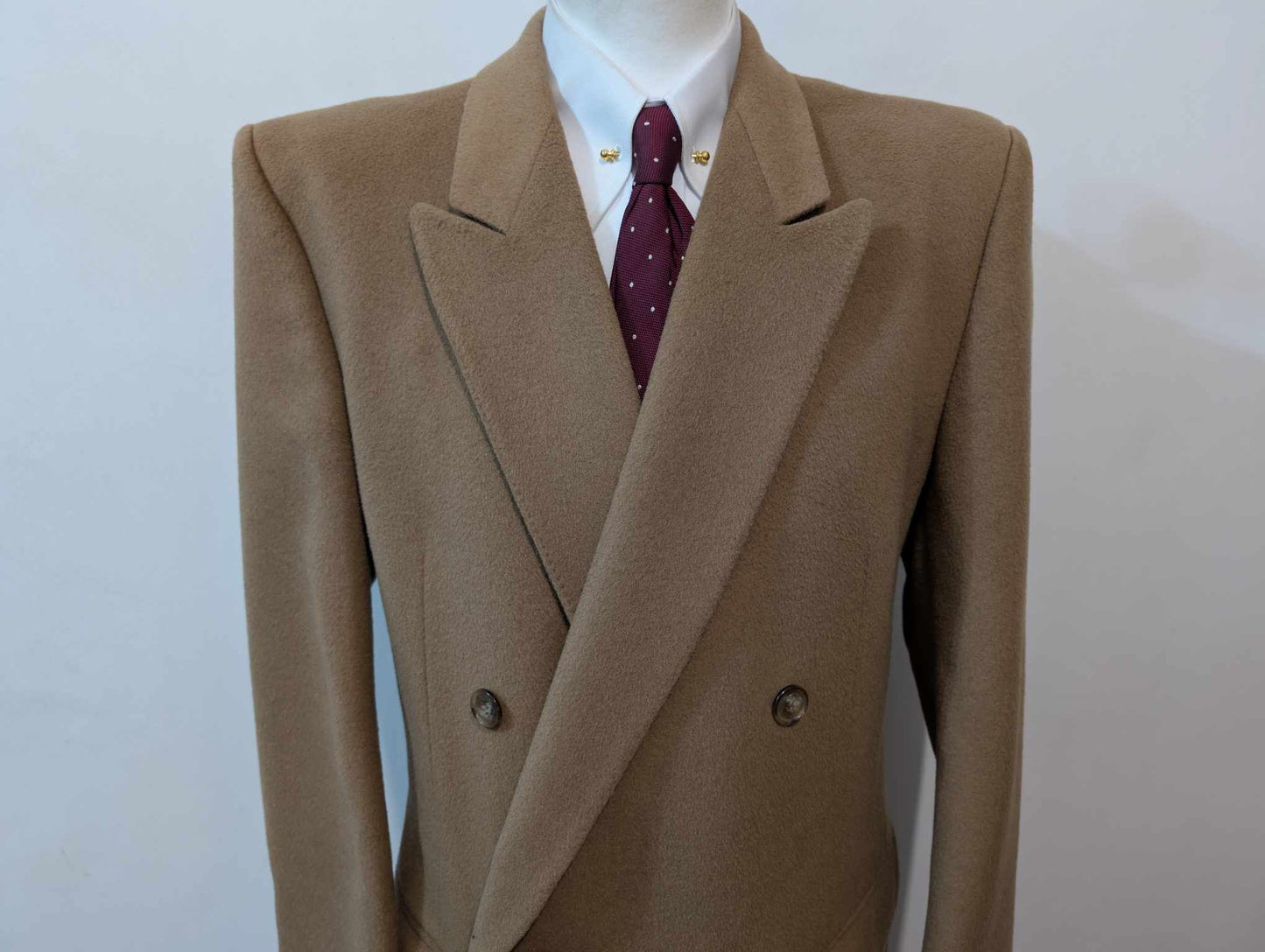Lumineux manteau croisé camel en laine