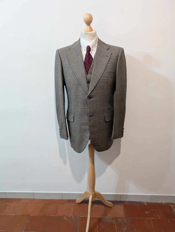 Majestueux costume 3 pièces marron gris