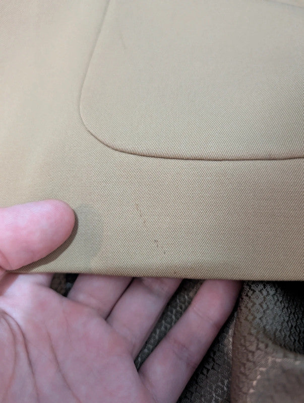 Bright mustard beige wool suit