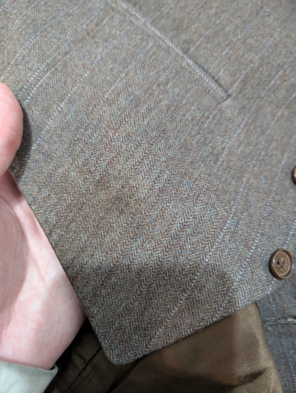 Gentil costume 3 pièces marron en flanelle