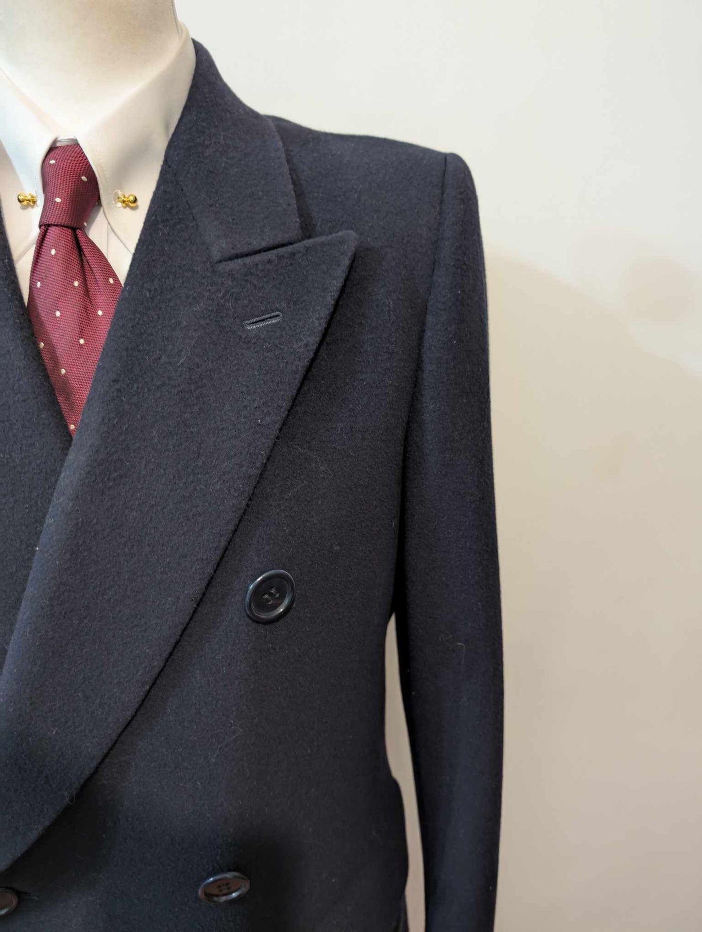 Exceptionnel manteau croisé bleu marine