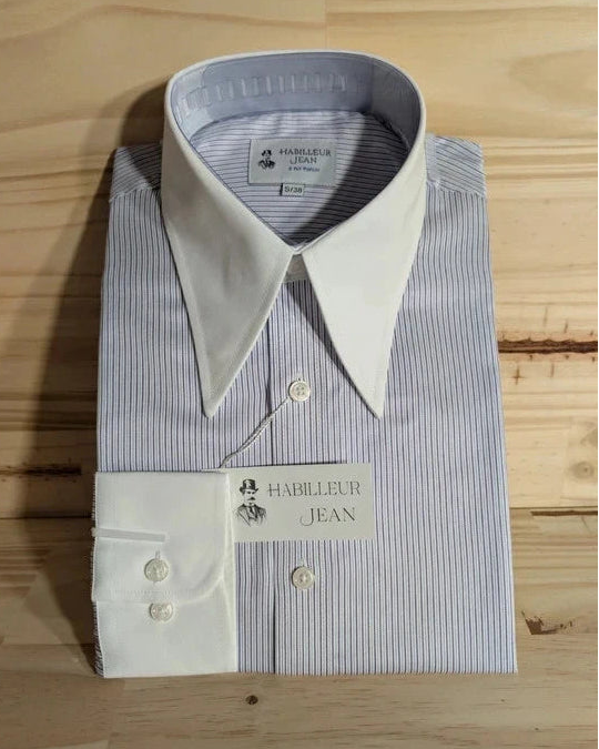 Chemise Winchester col en pointe en coton double retors