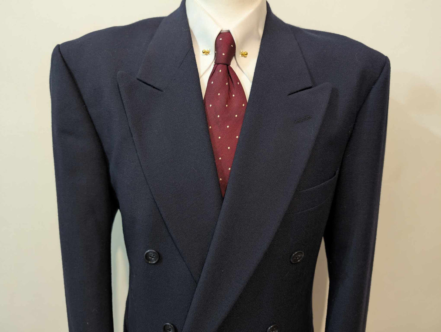 Chouet costume croisé bleu marine en laine
