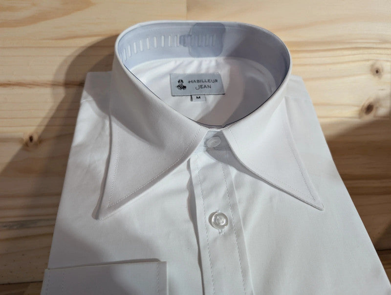 Cotton shirt with 10cm American collar