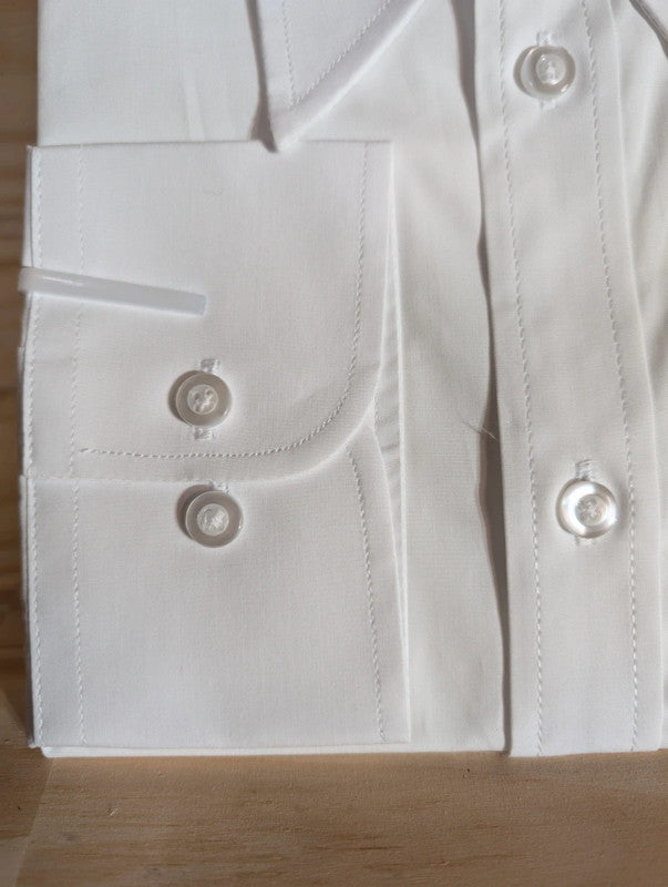 Cotton shirt with 10cm pin-point collar