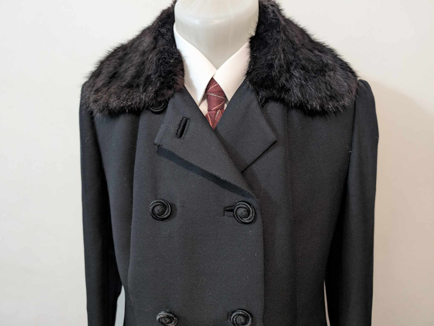 Mignon manteau croisé noir femme