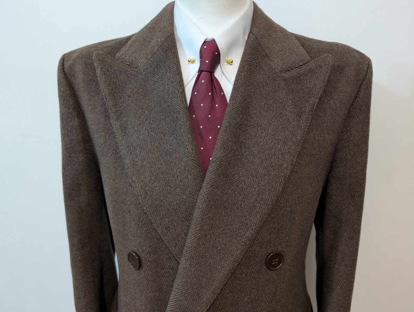 Fabuleux manteau croisé marron a chevron
