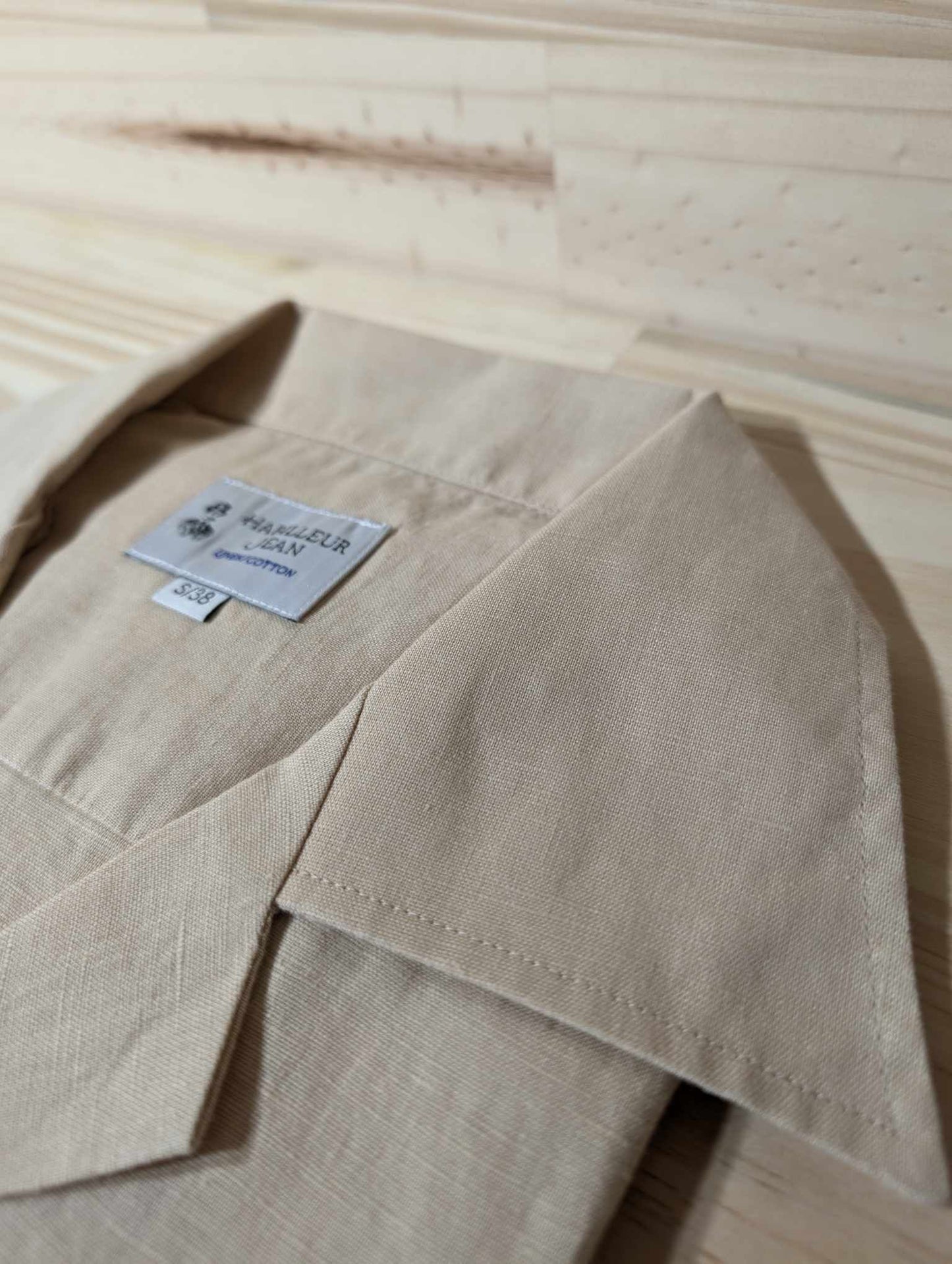 French Collar Shirt in Linen and Cotton