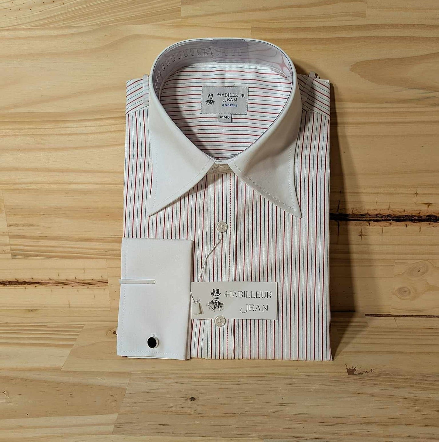 Chemise Winchester à rayures rouges col français