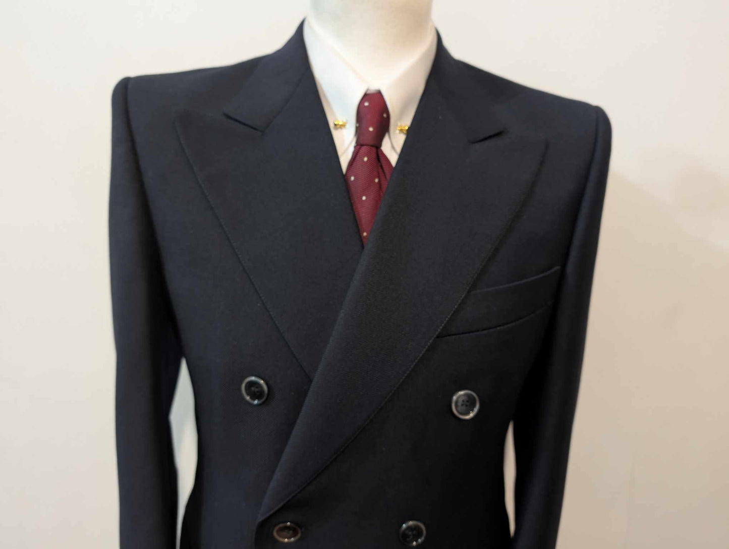 Magnifique manteau croisé bleu marine en laine