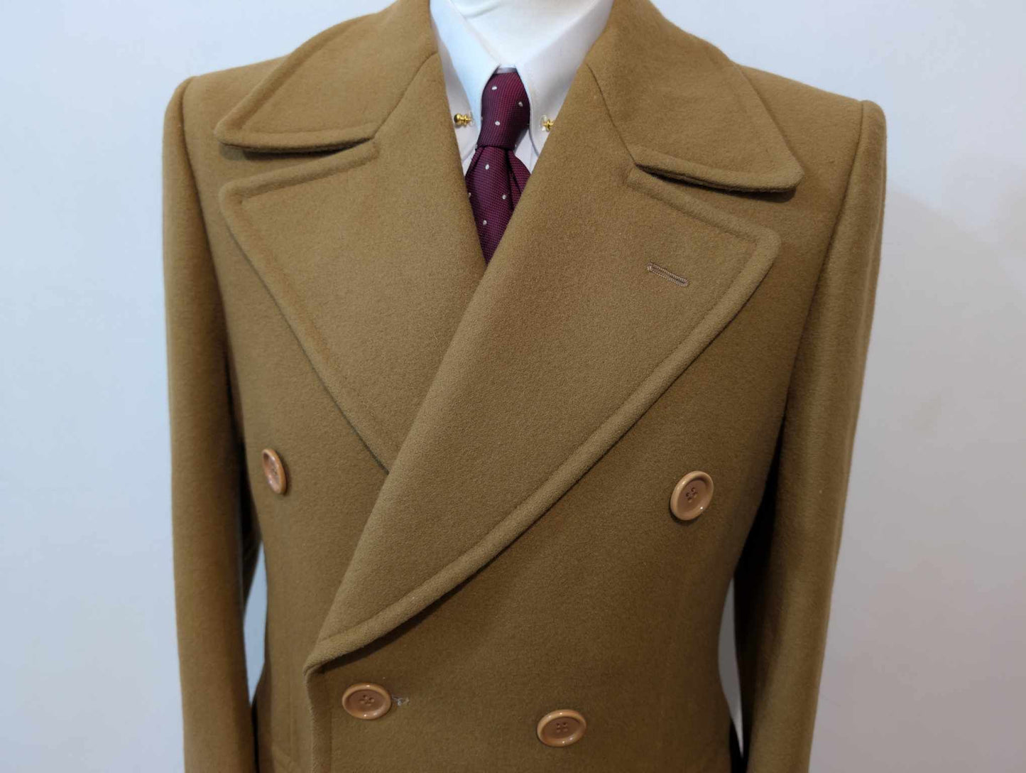 Sublime manteau croisé camel en laine