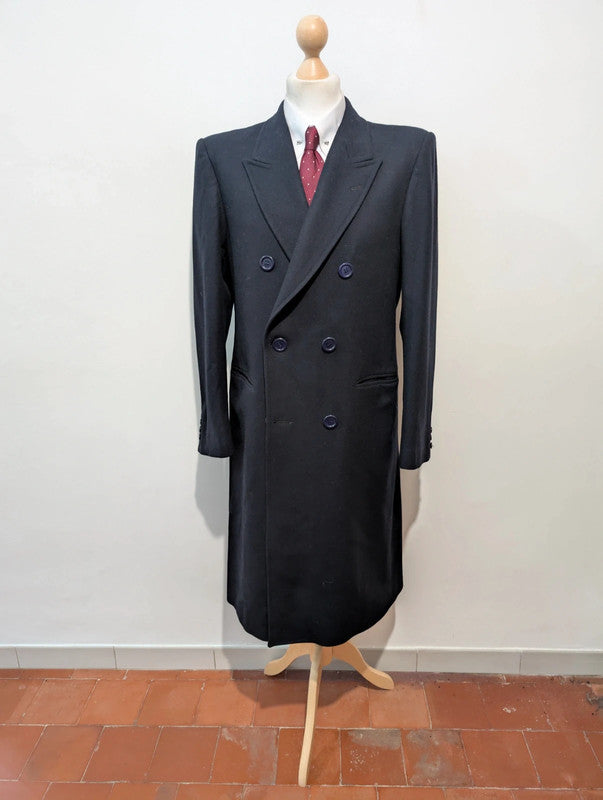 Fabuleux manteau croisé bleu marine en laine