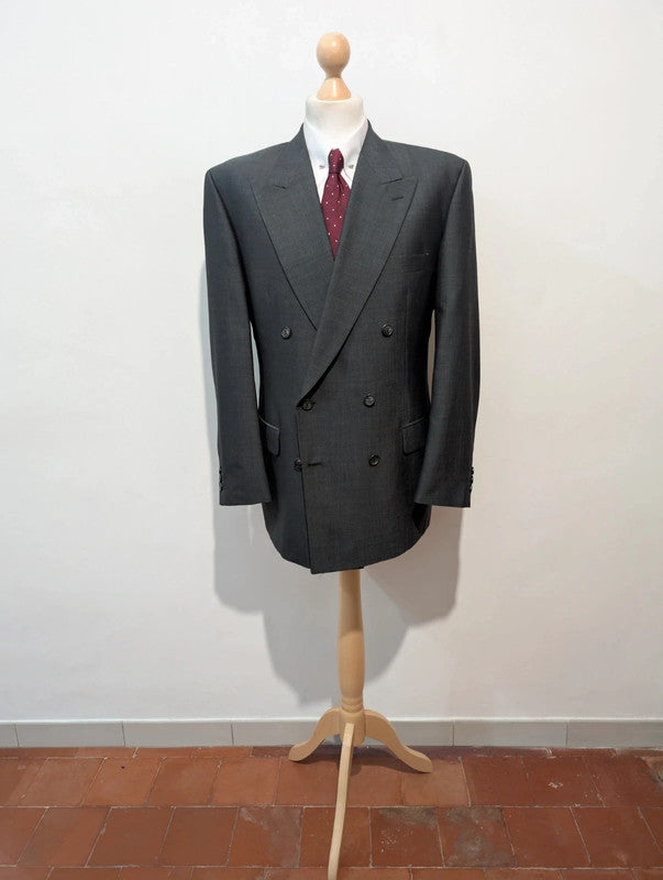 Sublime costume croisé gris en laine