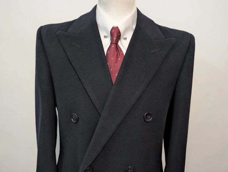 Sublime manteau croisé bleu marine en laine