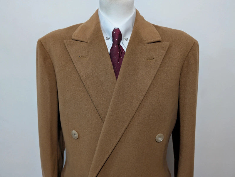 Lumineux manteau croisé camel en laine