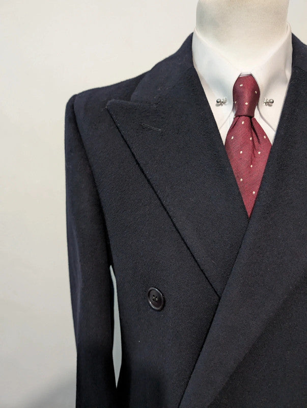 Sublime manteau croisé bleu marine en laine