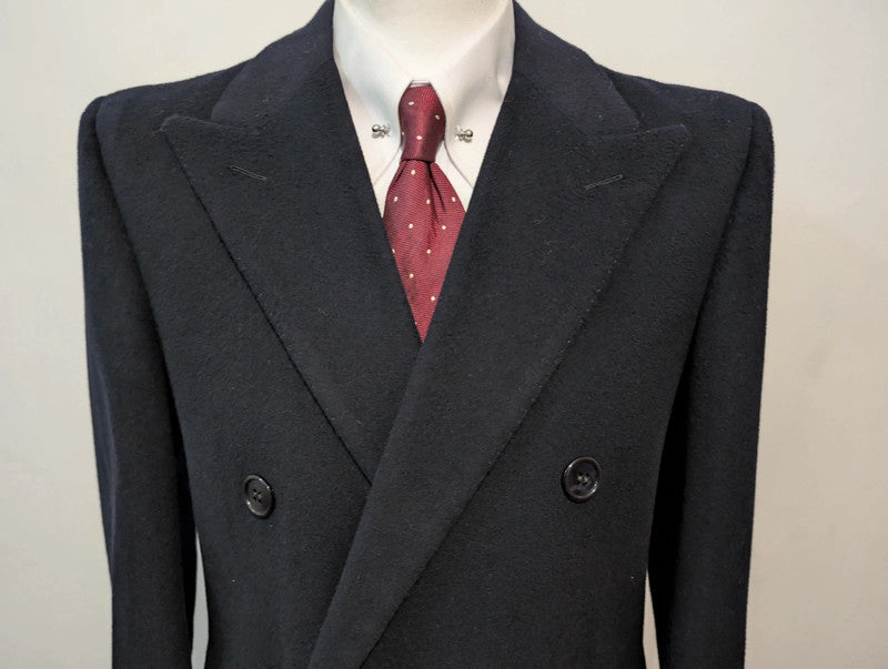 Sublime manteau croisé bleu marine en laine