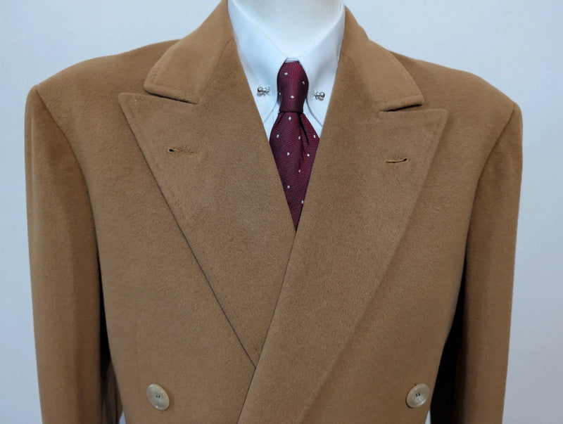 Lumineux manteau croisé camel en laine