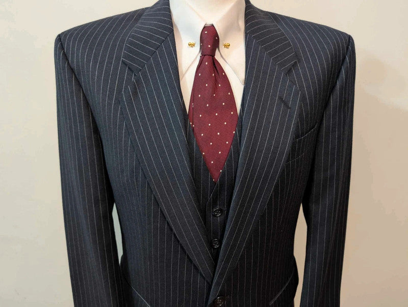 Fabuleux costume 3 pièces pinstripe en laine