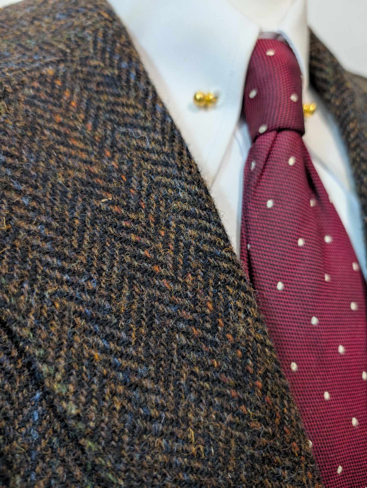 Légendaire veste marron Harris tweed
