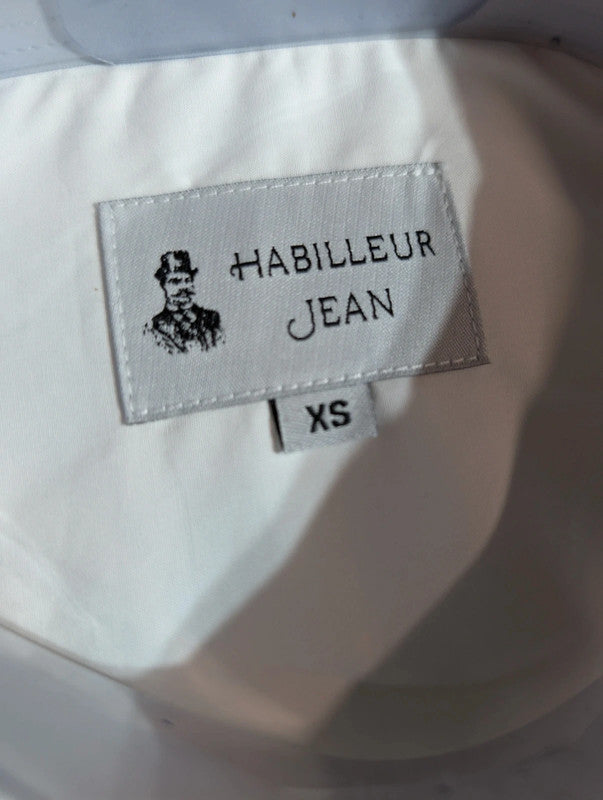 Cotton shirt with point collar with hidden buttons 10cm