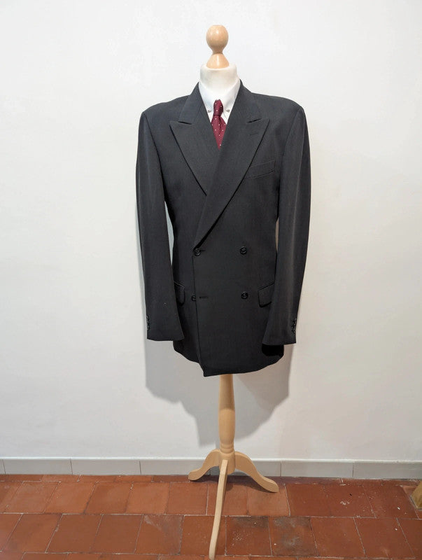 Sublime costume croisé bleu marine en laine