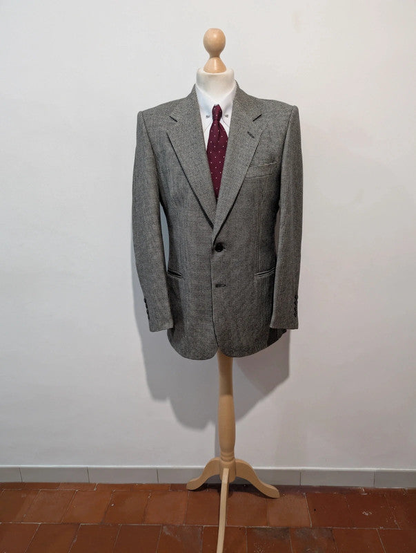 Exceptionnel costume gris en pied de poule