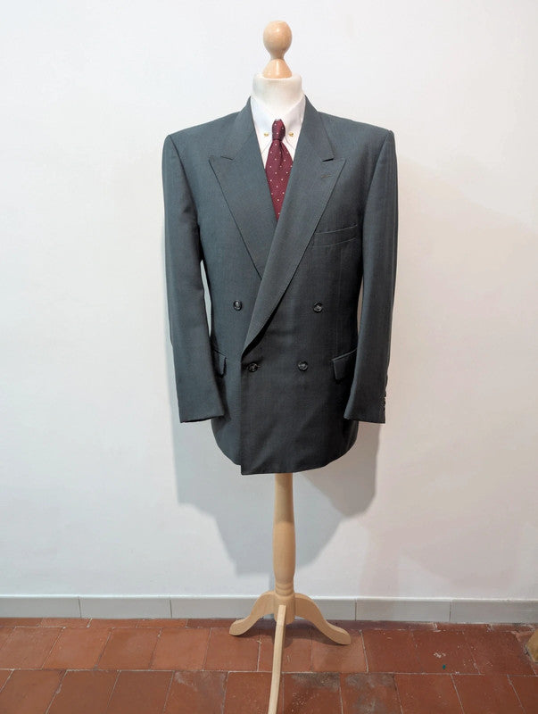 Élégant costume vert bleu en laine froide