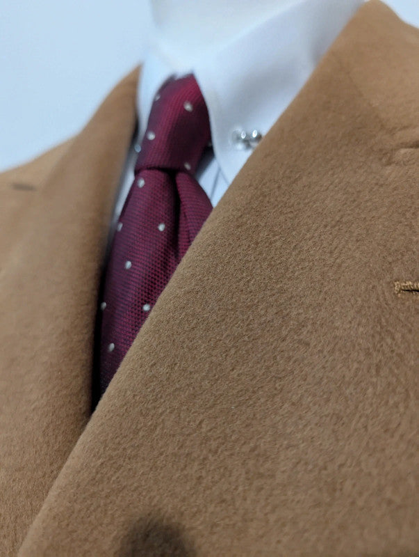 Lumineux manteau croisé camel en laine