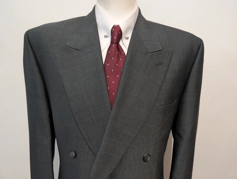 Sublime costume croisé gris en laine