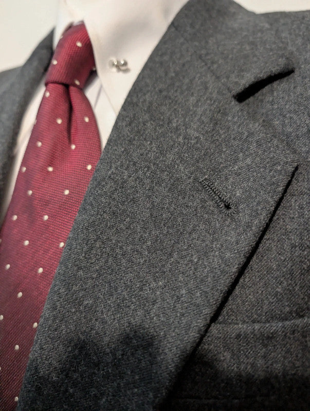 Sublime costume gris en flanelle de laine