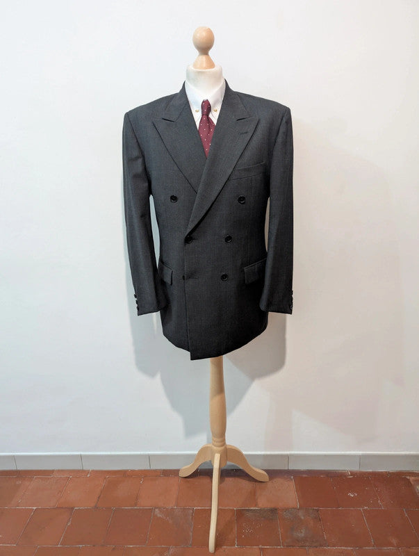 Fabuleux costume croisé gris en laine