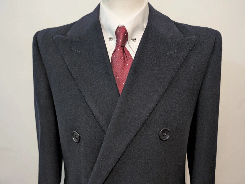Sublime manteau croisé bleu marine en laine