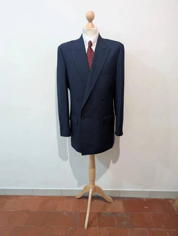 Incroyable costume croisé chalkstripe en laine froide