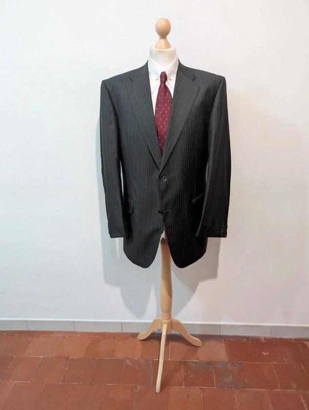 Sublime costume pinstripe en laine et soie